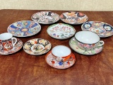 Porcelain teacups and saucers