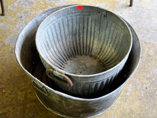 2 Galvanized Baskets