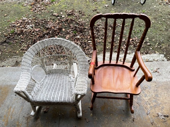 Pair of Childs rocking chairs