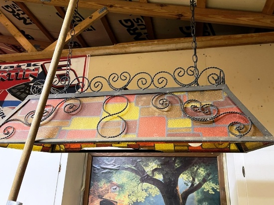 Shelves, Pictures, Flags and More on the Walls in the large section of barn