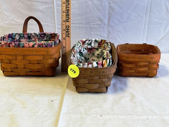 3 Longaberger Baskets
