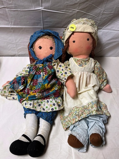 Pair of Dolls and Amish Collectible