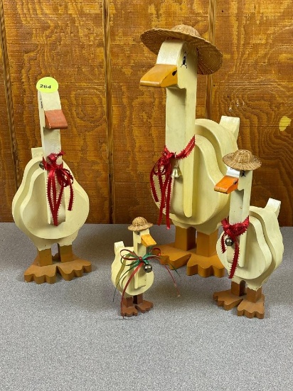 Family of Wooden Ducks