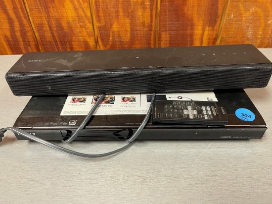 Sony DVD Player with Remote and Sound Bar