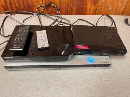Samsung Blu Ray, Sony DVD with Remotes