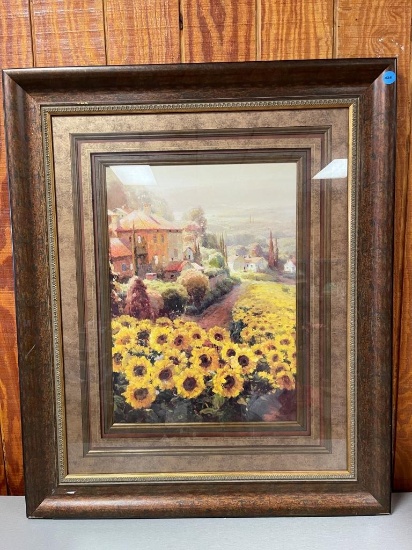 Large Framed Sunflowers Art Print