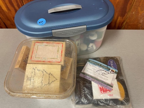 Crafting Stamps and Ink plus Paint in Carrier