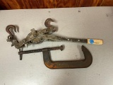 Large C Clamp and Come Along