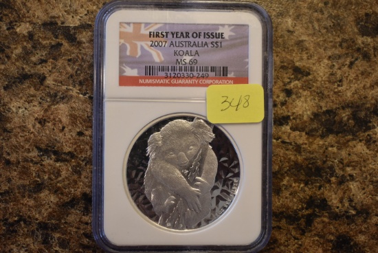 FIRST YEAR OF ISSUE AUSTRALIA SILVER DOLLAR KOALA