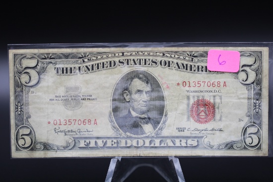 $5 U.S. NOTE STAR NOTE