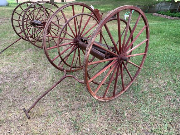 Antique Hand Pulled Fire Hose Reel Cart