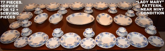 SYRACUSE CHINA "LADY MARY", 77pc SERVICE FOR 12 with SERVING PIECES, EXCELLENT CONDITION!