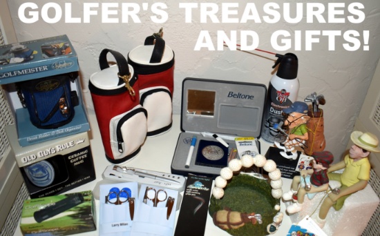 GOLFING TREASURES & GIFTS, GOLFSCOPE, PLUS DECOR ITEMS NOT SHOWN IN MAIN PHOTO