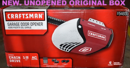 CRAFTSMAN 1/2 H.P. CHAIN DRIVE GARAGE DOOR OPENER ~ NEW, IN UNOPENED BOX