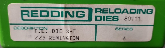 REDDING #80111 FL DIE SET 223 REMINGTON