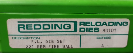 REDDING #80101 FL DIE SET 221 REMINGTON FIREBALL