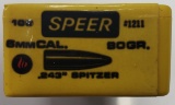 SPEER #1211 6MM 243 80GR SPITZER BULLETS