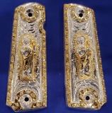 1911 GRIPS, FULL SIZE, GOLD/SILVER
