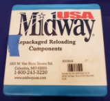 BULLETS, MIDWAY USA, 22 CAL, 224 DIA, 52 GR HPBT, 500 RD BOX IS APPROXIMATELY 1/2 FULL