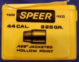 BULLETS, SPEER, 44 CAL, 429 DIA, 225GR JACKETED HP, PARTIAL BOX NEARLY FULL