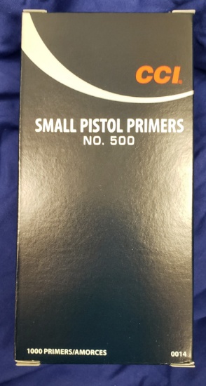CCI Small Pistol Primers NO. 500 1000 Count (SEALED)