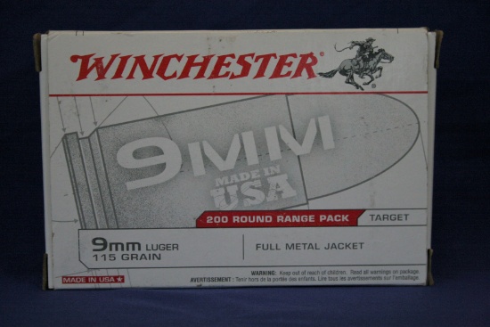 Winchester 9mm Ammo. 200 Round Box