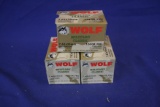 Three Boxes of Wolf Military 7.62x39 Ammo