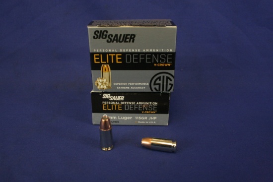 Sig Sauer Elite Defense 9mm Luger Ammo (2 boxes)