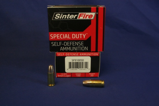 Sinter Fire 9mm Luger Ammo (2 Boxes)