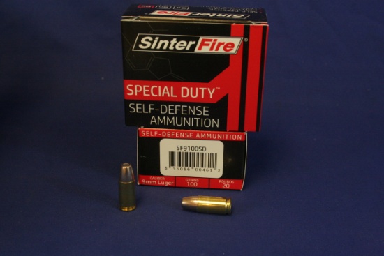Sinter Fire 9mm Luger Ammo (2 Boxes)