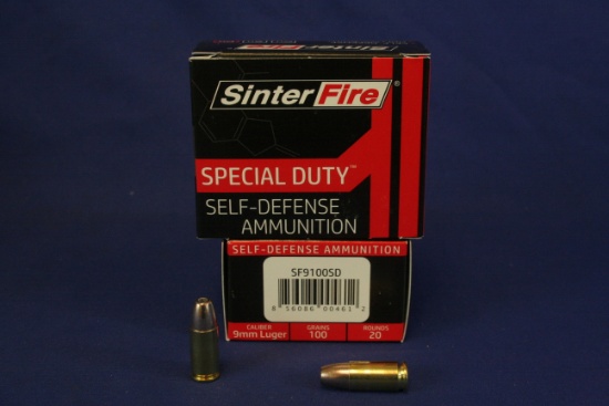 Sinter Fire 9mm Luger Ammo (2 Boxes)