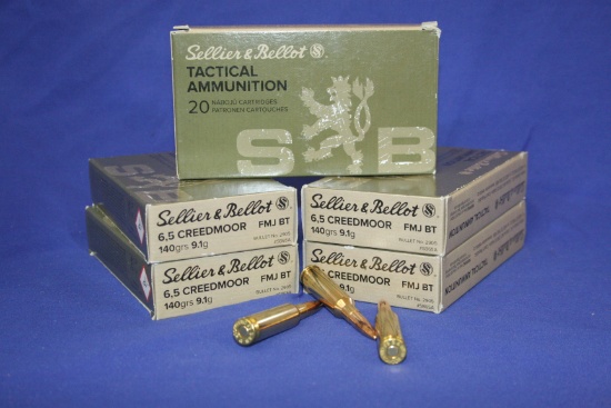 Sellier & Bellot 6.5 Creedmoor Ammo - 5 Boxes