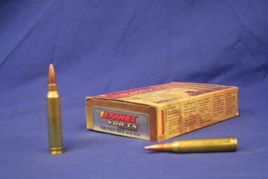 Barnes Vortex 7mm Rem Mag Ammo - Lead Free (1 Partial Box)