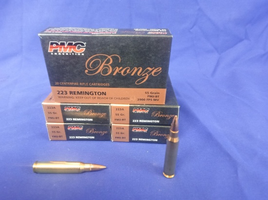 PMC Bronze 223 Rem Ammo (5 Boxes)