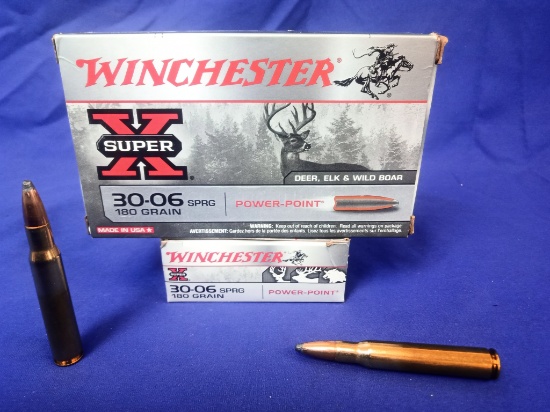 Winchester 30-06 SPRG Ammo (2 Boxes)