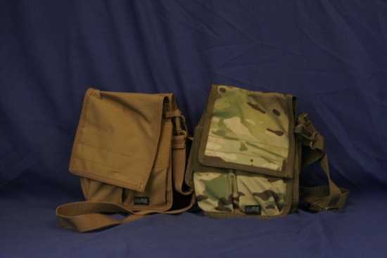 Midway USA magazine pouch for AR-15 and AK-47. 1 tan, 1 camouflage