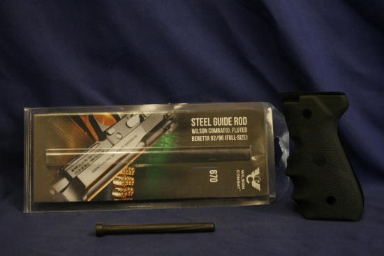 Wilson Combat fluted steel guide rod and Hogue grip for 92/96 Beretta series.