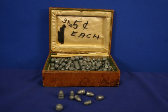 Box of Lead Shot Bullets. Various Sizes.
