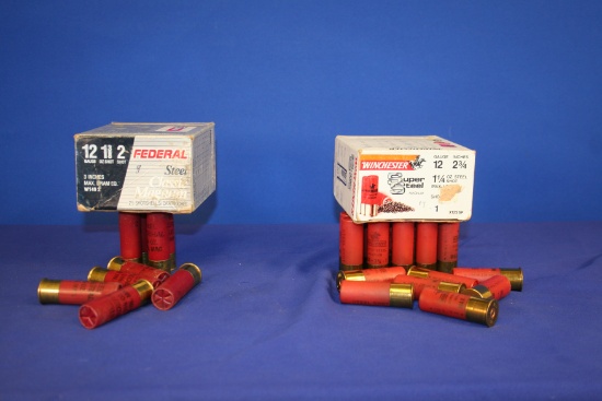 Partial Boxes of 12GA Shotgun Shells. Winchester 3" and Federal 2 3/4 26 Cartridges