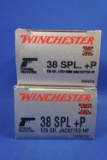 Ammo, Winchester 38 Spl. +P. 100 total rounds.
