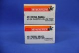 Ammo Winchester 41 Rem Mag. 40 total rounds.