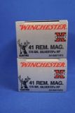 Ammo, Winchester 41 Rem. Mag. 40 total rounds.