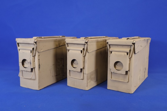 Three 30 Cal Ammo Cans