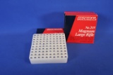 Magnum Large Rifle Primers. (2) Full (1) Partial. Approximately 270 Primers.