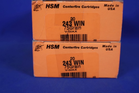Ammo, 243 Win. 40 Rounds Total.