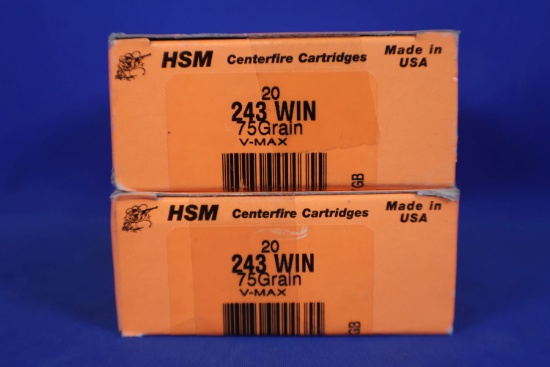 Ammo, 243 Win. 40 Rounds Total.