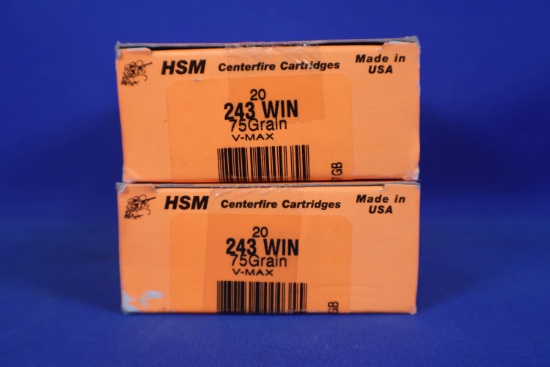 Ammo, 243 Win. 40 Rounds Total.
