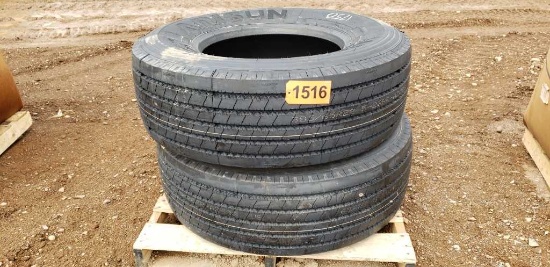 (2) Unused 385/65r22.5 Tires Load L