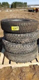 (4) 11r22.5 Tires Virgin Rubber