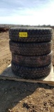 (4) 11r22.5 Tires Virgin Rubber